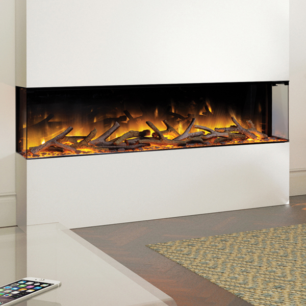 Flamerite Glazer 1500 3 Sided Electric Fire Flames Co Uk