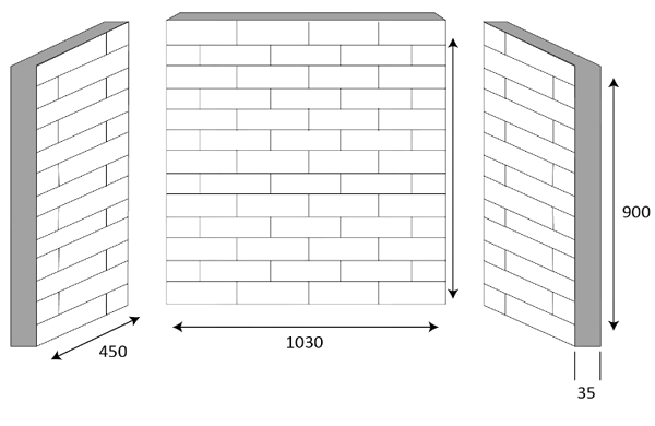 Gallery Steel Grey Ceramic Brick Bond Chamber Sizes