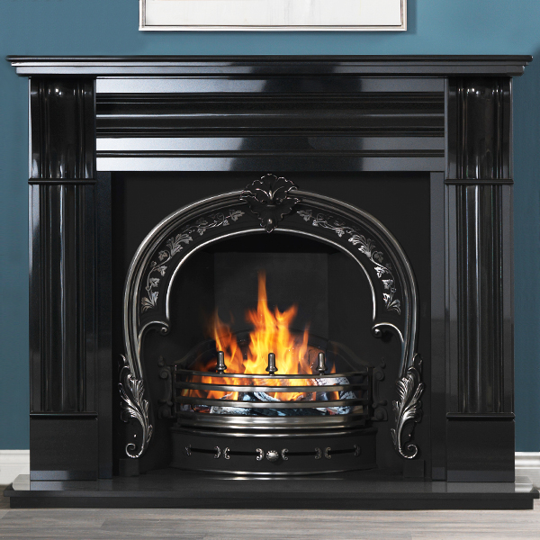 Gallery Dublin Corbel 60" Granite Fireplace Flames.co.uk