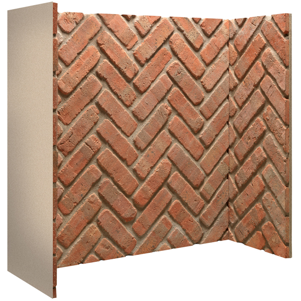 Gallery Rustic Herringbone Brick Fireplace Chamber Panels