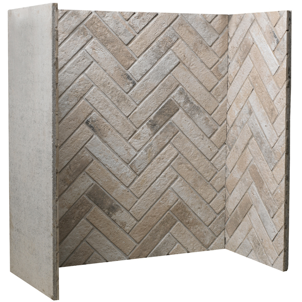 Gallery Ice Grey Herringbone Fireplace Chamber Panels