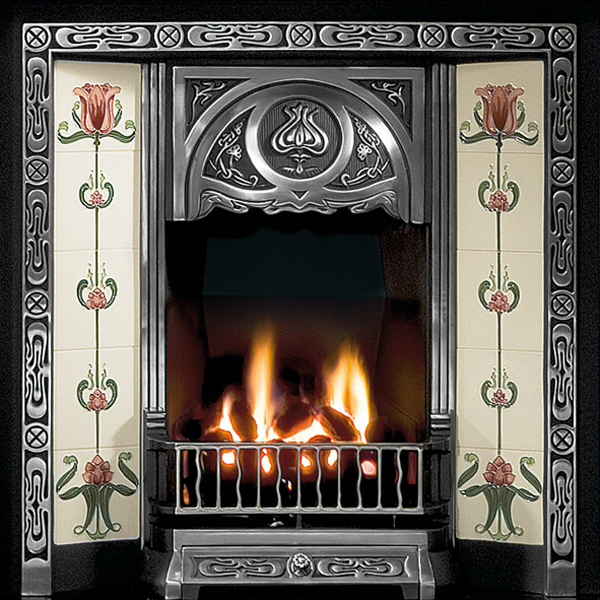 Gallery Tulip Cast Iron Tiled Fireplace Insert