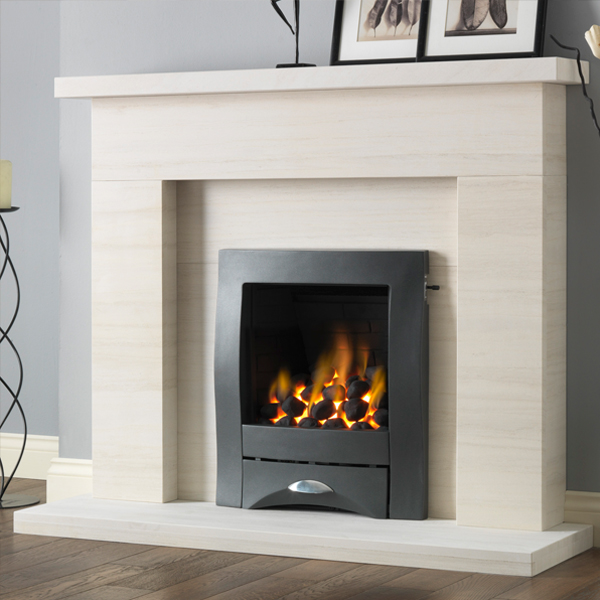 Pureglow Drayton Limestone Fireplace