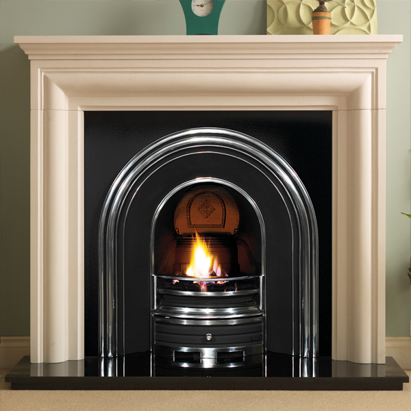 Pureglow Wenlock Limestone with Cast Insert Fireplace Package