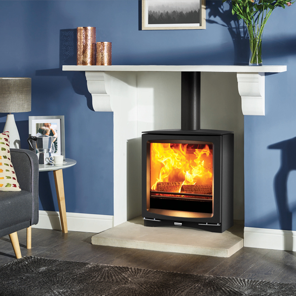 Stovax Vogue Medium Slimline Eco MultiFuel Stove Flames.co.uk