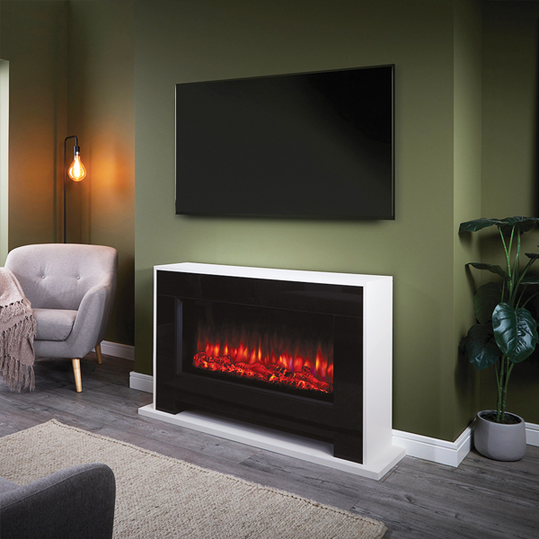 Suncrest Nebraska Electric Fireplace Suite Flames.co.uk