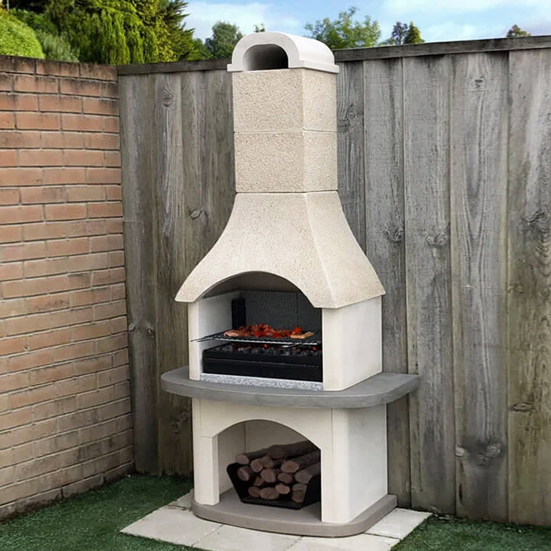 Verona Masonry BBQ - Premium Outdoor Charcoal & Wood BBQ with Chimney ...