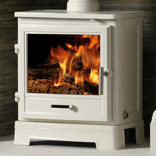 Penman Bassington Eco MultiFuel Stove Warm White Flames.co.uk