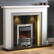 Pureglow Hanley Painted Fireplace - White with Grey Detail